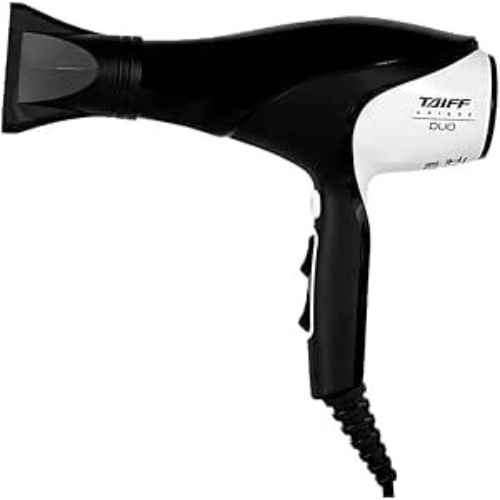 Secador Taiff Unique Duo bivolt preto e branco.
