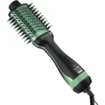 Escova secadora GA.MA Italy Babosa Brush 3D bivolt, preta e verde, com cerdas mistas.