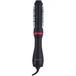 Escova secadora alisadora Revlon Root Booster 127V, preta e vermelha, para secar, alisar e modelar.